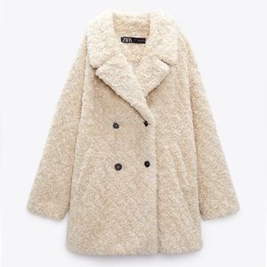 (SOLD) NWT ZARA FAUX FUR COAT (S)